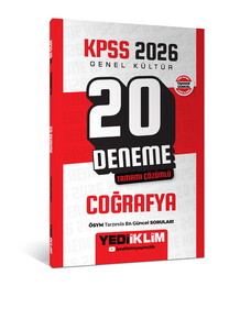 Yediiklim Yayınları KPSS 2026 Genel Kültür Coğrafya Tamamı Çözümlü 20 Deneme
