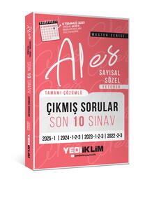 Yediiklim Yayınları ALES Master Serisi Sayısal Sözel Yetenek Tamamı Çözümlü Son 10 Sınav Çıkmış Sorular (6 Temmuz 2025 Ales-2 Ek