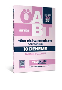Yediiklim Yayınları 2027 MEB AGS ÖABT Türk Dili ve Edebiyatı Öğretmenliği Tamamı Çözümlü 10 Deneme Sınavı