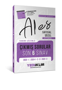 Yediiklim Yayınları ALES Master Serisi Sayısal Sözel Yetenek Tamamı Çözümlü Son 6 Sınav Çıkmış Sorular (6 Temmuz 2025 Ales-2 Ekl