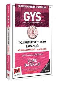 Yargı Yayınları 2024 GYS Kültür ve Turizm Bakanlığı Kütüphane Müdürü Kadrosu İçin Açıklamalı Çözümlü Soru Bankası