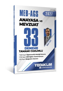 Yediiklim Yayınları 2027 MEB AGS Anayasa ve Mevzuat Tamamı Çözümlü 33 Deneme