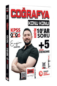 Yargı Yayınları 2026 KPSS Coğrafya Konu Konu Kritik 10ar Soru +5 Kritik Deneme Sınavı