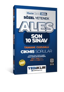 Yediiklim Yayınları 2024 ALES Sözel Yetenek Son 10 Sınav Tamamı Çözümlü  Çıkmış Sorular