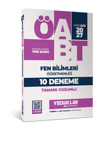 Yediiklim Yayınları 2027 MEB AGS ÖABT Fen Bilimleri Öğretmenliği Tamamı Çözümlü 10 Deneme