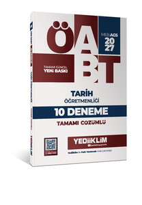 Yediiklim Yayınları 2027 MEB AGS ÖABT Tarih Öğretmenliği Tamamı Çözümlü 10 Deneme Sınavı