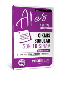 Yediiklim  Yayınları 2026 ALES Sayısal Yetenek Tamamı Çözümlü Son 10 Sınav Çıkmış Sorular (23 Kasım 2025 Ales-3 Ekli)