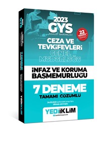Yediiklim Yayınları 2023 GYS Adalet Bakanlığı Ceza ve Tevkifleri Genel Müdürlüğü İnfaz ve Koruma Başmemurluğu 7 Deneme Tamamı Çö