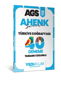 Yediiklim Yayınları 2027 Meb-Ags Ahenk Türkiye Coğrafyası Tamamı Çözümlü 40 Deneme
