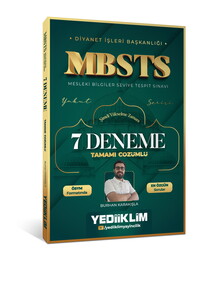 Yediiklim Yayınları Diyanet İşleri Başkanlığı MBSTS Tamamı Çözümlü 7 Deneme   
