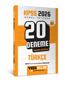 Yediiklim Yayınları KPSS 2026 Genel Yetenek Türkçe Tamamı Çözümlü 20 Deneme