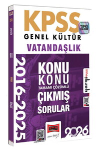 Yargı Yayınları 2026 KPSS Genel Kültür Vatandaşlık 2016-2026 Konu Konu Tamamı Çözümlü Çıkmış Sorular