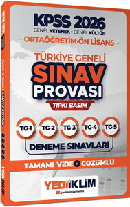 Yediiklim 2026 KPSS Ortaöğretim Ön Lisans GY-GK Türkiye Geneli Sınav Provası Tıpkı Basım Deneme Sınavları Tamamı Video Çözümlü