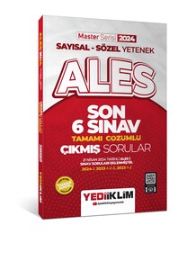 Yediiklim Yayınları 2024 ALES Sayısal - Sözel Yetenek Son 6 Sınav Tamamı Çözümlü  Çıkmış Sorular