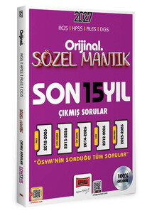 Yargı Yayınları 2027 KPSS AGS ALES DGS Orijinal Sözel Mantık Son 15 Yıl Çıkmış Sorular