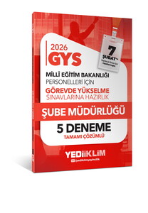 Yediiklim Yayınları 2026 MEB GYS Şube Müdürlüğü Tamamı Çözümlü 5 Deneme