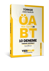 Yediiklim Yayınları AGS ÖABT Türkçe Öğretmenliği Tamamı Çözümlü 10 Deneme Sınavı