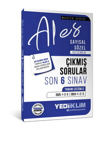 Yediiklim Yayınları 2026 ALES  Sayısal Sözel Yetenek Tamamı Çözümlü Son 6 Sınav Çıkmış Sorular (23 Kasım 2025 Ales-3 Ekli)