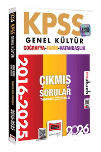 Yargı Yayınları 2026 KPSS Genel Kültür Tarih-Coğrafya-Vatandaşlık 2016-2026 Konu Konu Tamamı Çözümlü Çıkmış Sorular