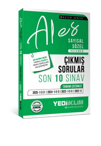 Yediiklim Yayınları 2026 ALES  Sayısal Sözel Yetenek Tamamı Çözümlü Son 10 Sınav Çıkmış Sorular (23 Kasım 2025 Ales-3 Ekli)