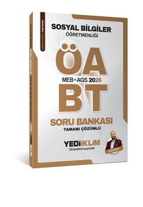 Yediiklim Yayınları 2026 MEB AGS ÖABT Sosyal Bilgiler Öğretmenliği Tamamı Çözümlü Soru Bankası