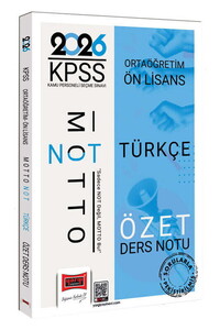 Yargı Yayınları 2026 KPSS Ortaöğretim Ön Lisans Motto Serisi Türkçe Özet Ders Notu