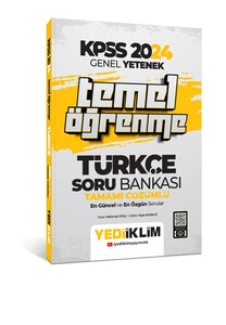 Yediiklim Yayınları 2024 Genel Yetenek Türkçe Temel Öğrenme Tamamı Çözümlü Soru Bankası
