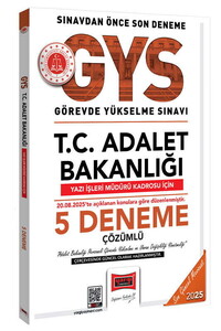 Yargı Yayınları 2025 T.C Adalet Bakanlığı Yazı İşleri Müdürü Kadrosu İçin 5 Deneme (Güncel Baskı)