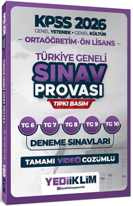 Yediiklim 2026 KPSS Ortaöğretim Ön Lisans GY-GK Türkiye Geneli Sınav Provası Tıpkı Basım 6-7-8-9-10 Deneme Sınavları Tamamı Vide